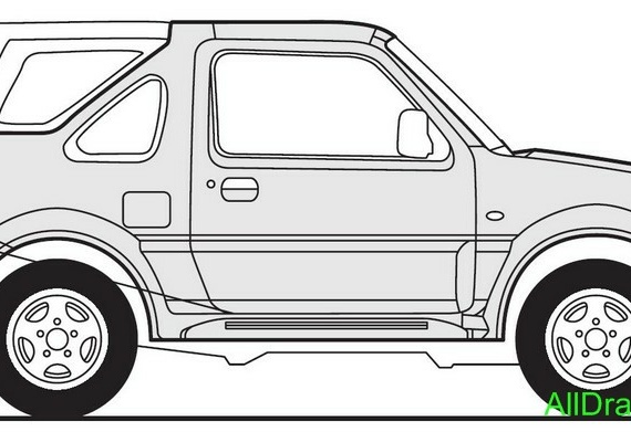 Suzuki Jimny Cabrio (2006) (Suzuki Jimni Cabrio (2006)) - drawings (drawings) of a car